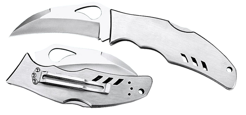 Spyderco BY07P Byrd Crossbill 3.50" Folding Plain 8Cr13MoV SS Hawkbill Blade Stainless Steel Handle & Pocket Clip