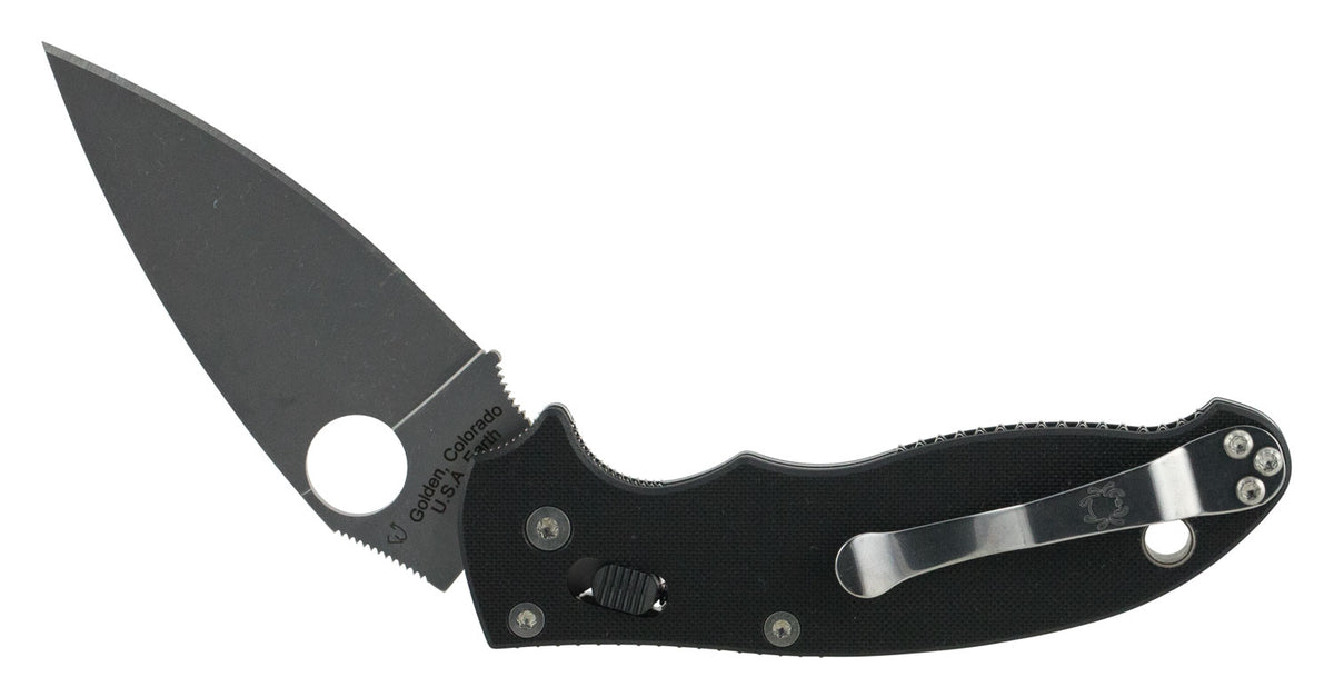 Spyderco C101GP2 Manix 2 3.37" Folding Plain CPM S30V SS Drop Point Blade Black G10 Handle & Pocket Clip
