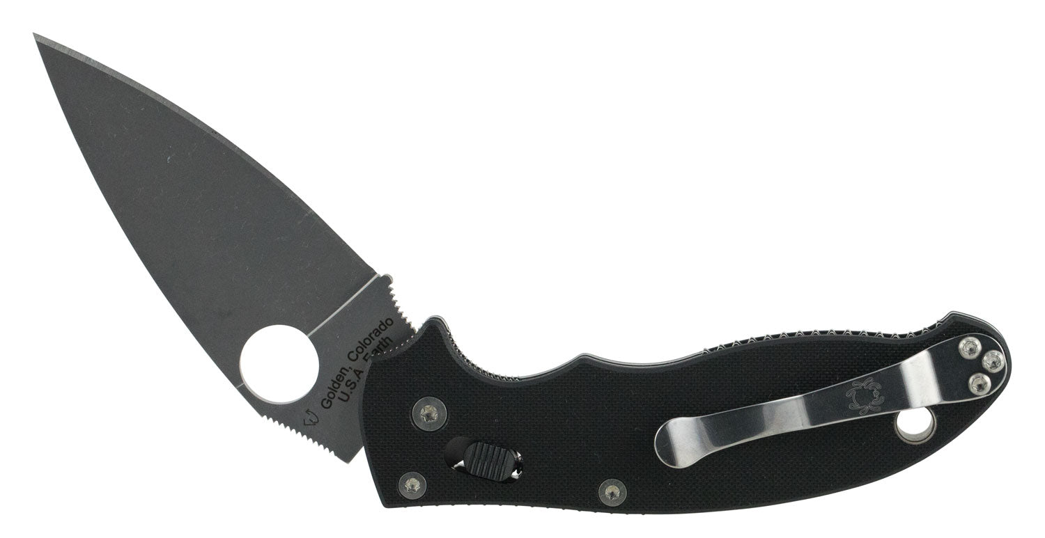 Spyderco C101GP2 Manix 2 3.37" Folding Plain CPM S30V SS Drop Point Blade Black G10 Handle & Pocket Clip