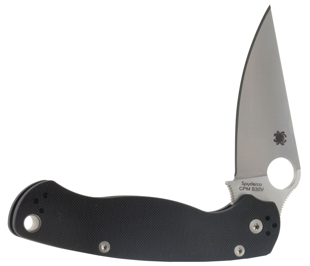 Spyderco C81GP2 Para Military 2 3.42" Folding Plain CPM S45VN SS Drop Point Blade Black G10 Handle & Pocket Clip