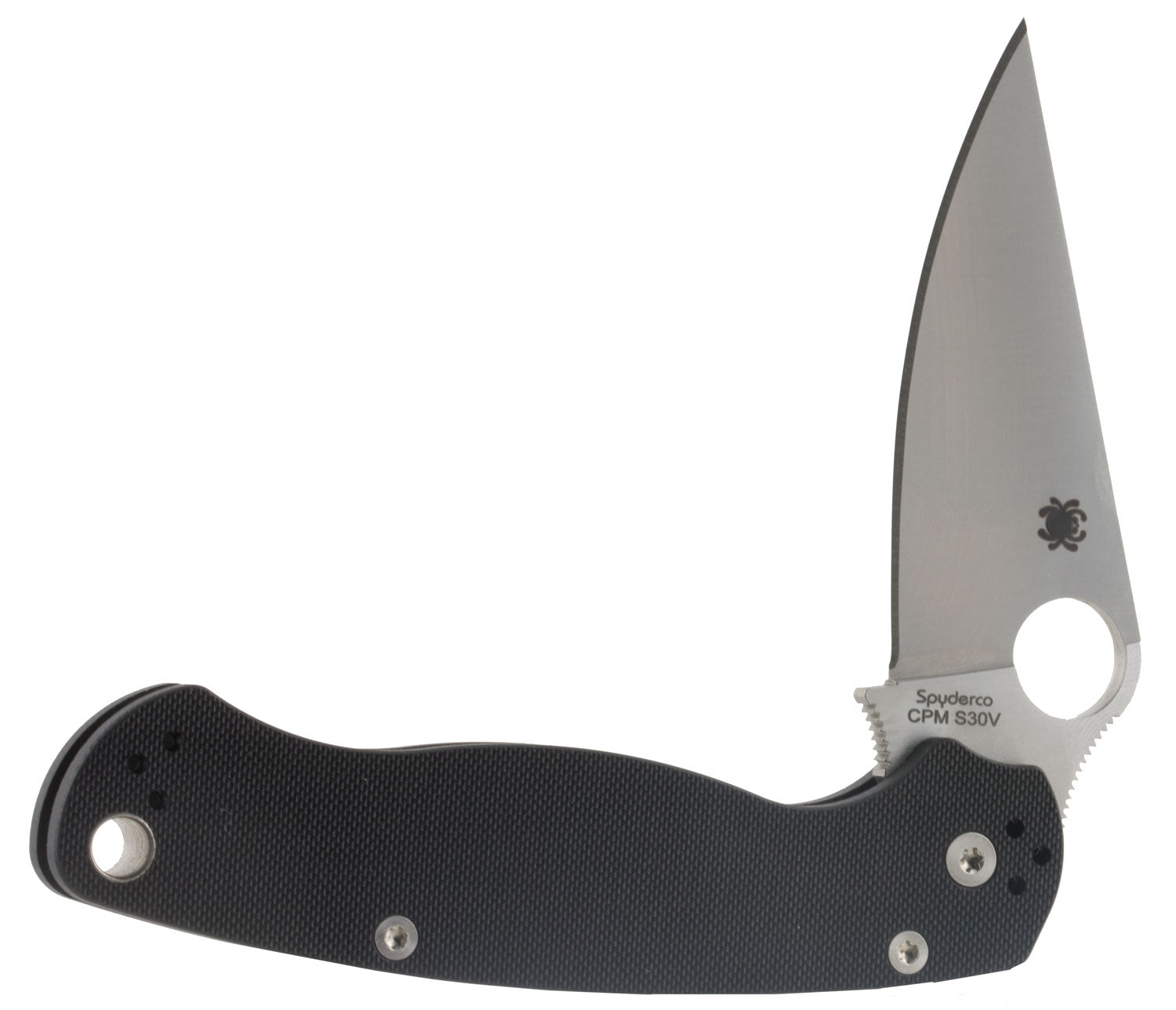 Spyderco C81GP2 Para Military 2 3.42" Folding Plain CPM S45VN SS Drop Point Blade Black G10 Handle & Pocket Clip