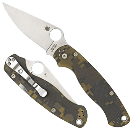 Spyderco Para Military 2 Folding Knife 3.45" Drop Point CPM S45VN Blade, Camo G10 Handle, Compression Lock