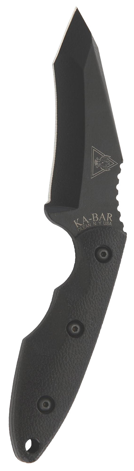 Ka-Bar 2486 TDI/Hinderer Hell Fire 3.56" Fixed Recurve Tanto Black 1095 Cro-Van Blade Ultramid Handle Plastic Sheath