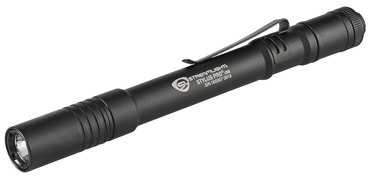 Streamlight 66133 Stylus Pro USB Rechargeable Penlight Black 90/350 Lumen White LED