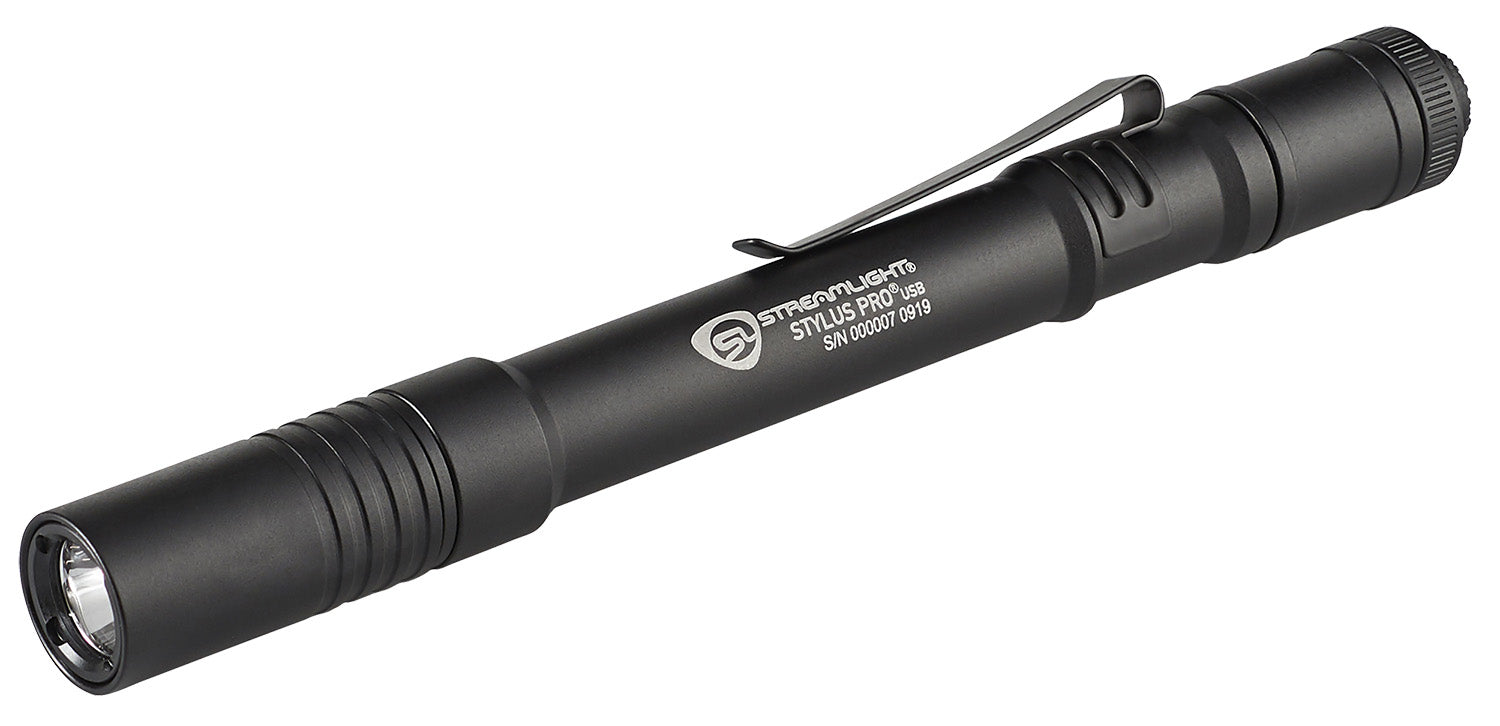Streamlight 66133 Stylus Pro USB Rechargeable Penlight Black 90/350 Lumen White LED