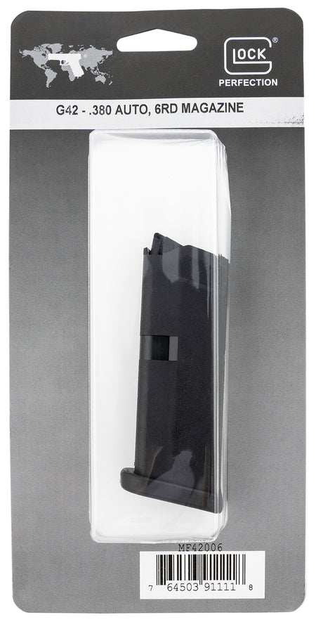 Glock MF42006 .380 ACP 6-Round G42 Black Polymer Mag