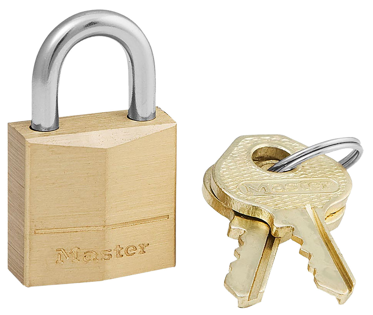 Master Lock 120D Brass Keyed Padlock Gold Finish 3/4" Body