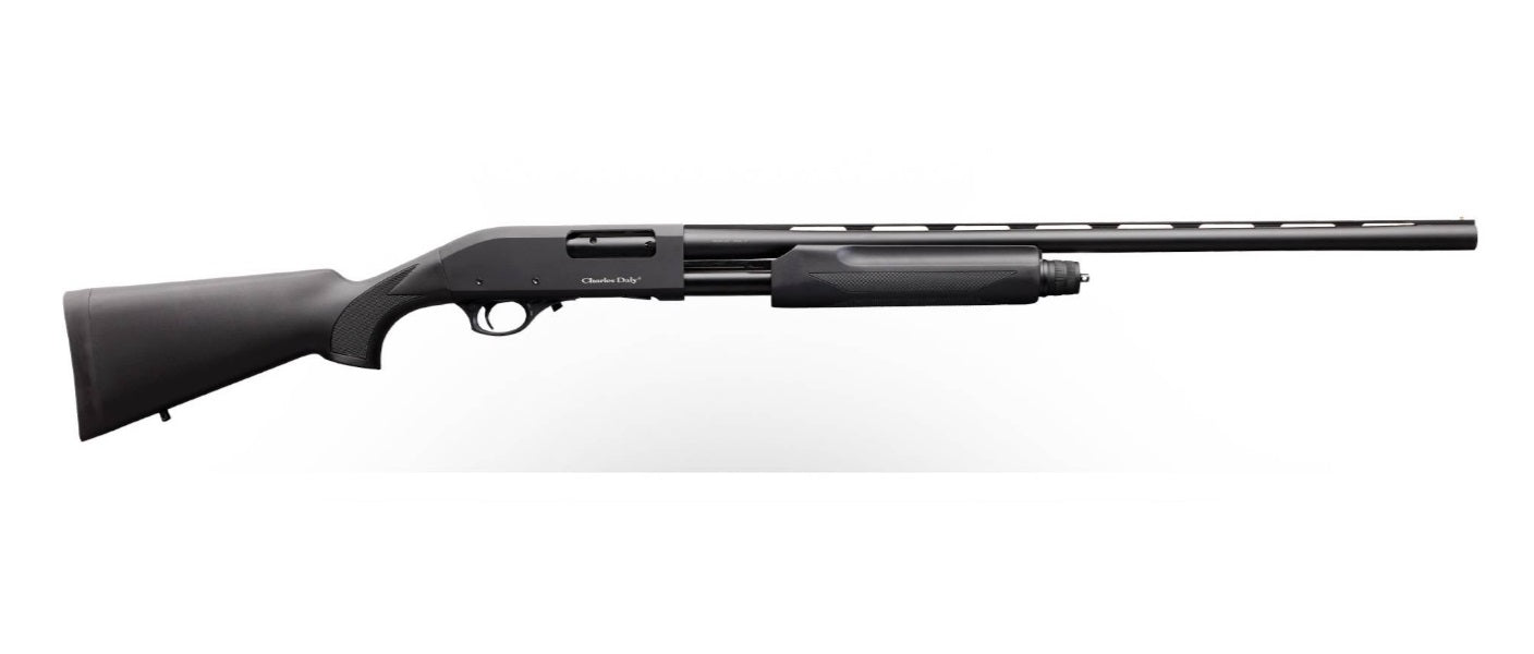 Charles Daly 930223 301 Full Size 20 Gauge Pump 3" 4+1 26" Blued Vent Rib Barrel, Black Anodized Aluminum Grooved Receiver, Fixed Black Synthetic Stock, Right Hand