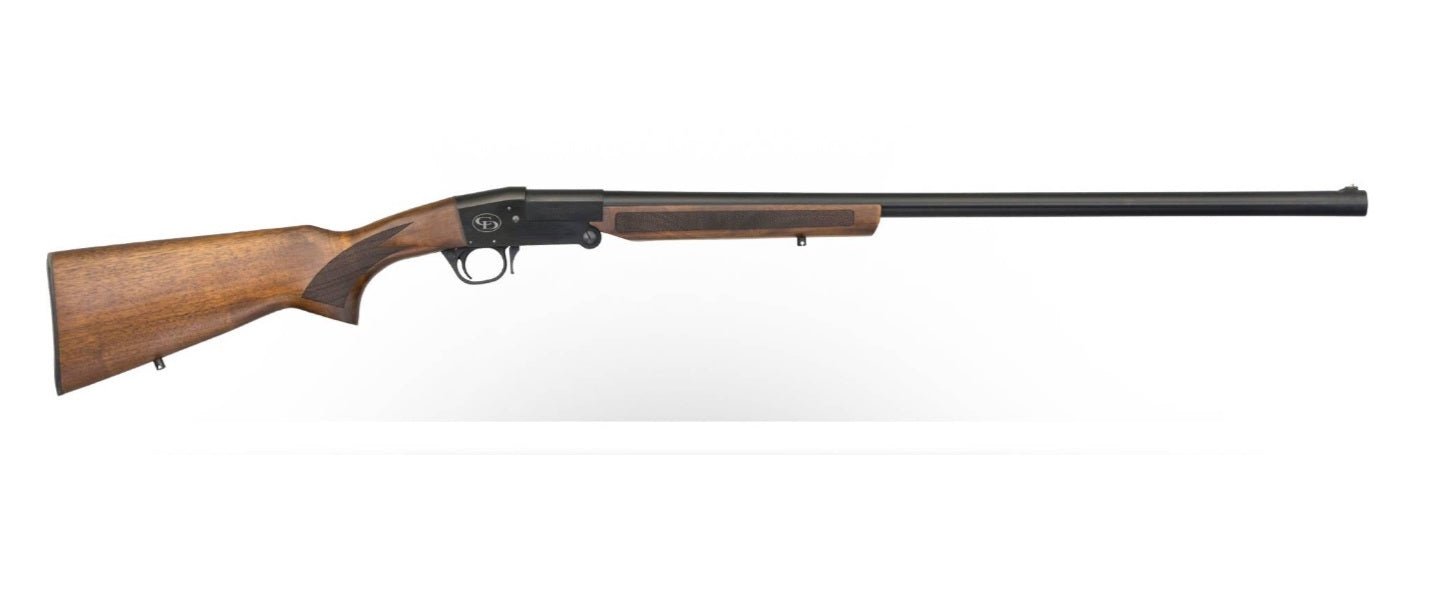 Charles Daly 930235 101 Full Size 20 Gauge Break Open 3" 1rd 26" Black Steel Single Shot Barrel & Receiver, Fixed Walnut Stock, Beretta Benelli Mobil Choke Tubes