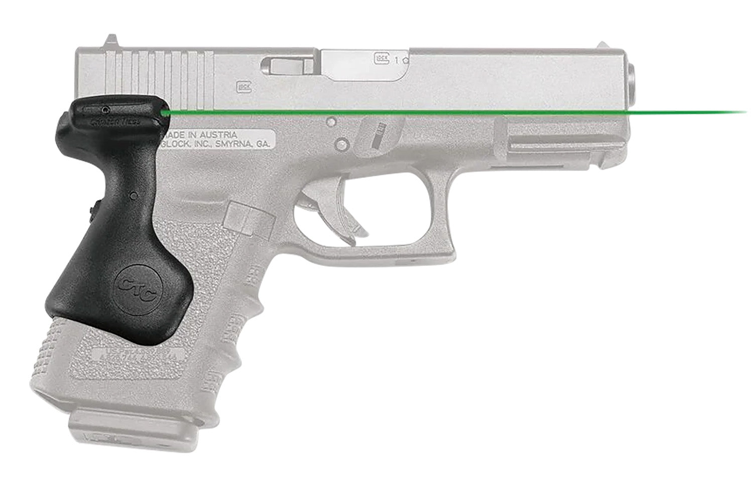 Crimson Trace 0167501 Green Laser Lasergrips for Glock 19, 23, 32 Gen3/Gen4 and Gen5 Compact, Black Polymer