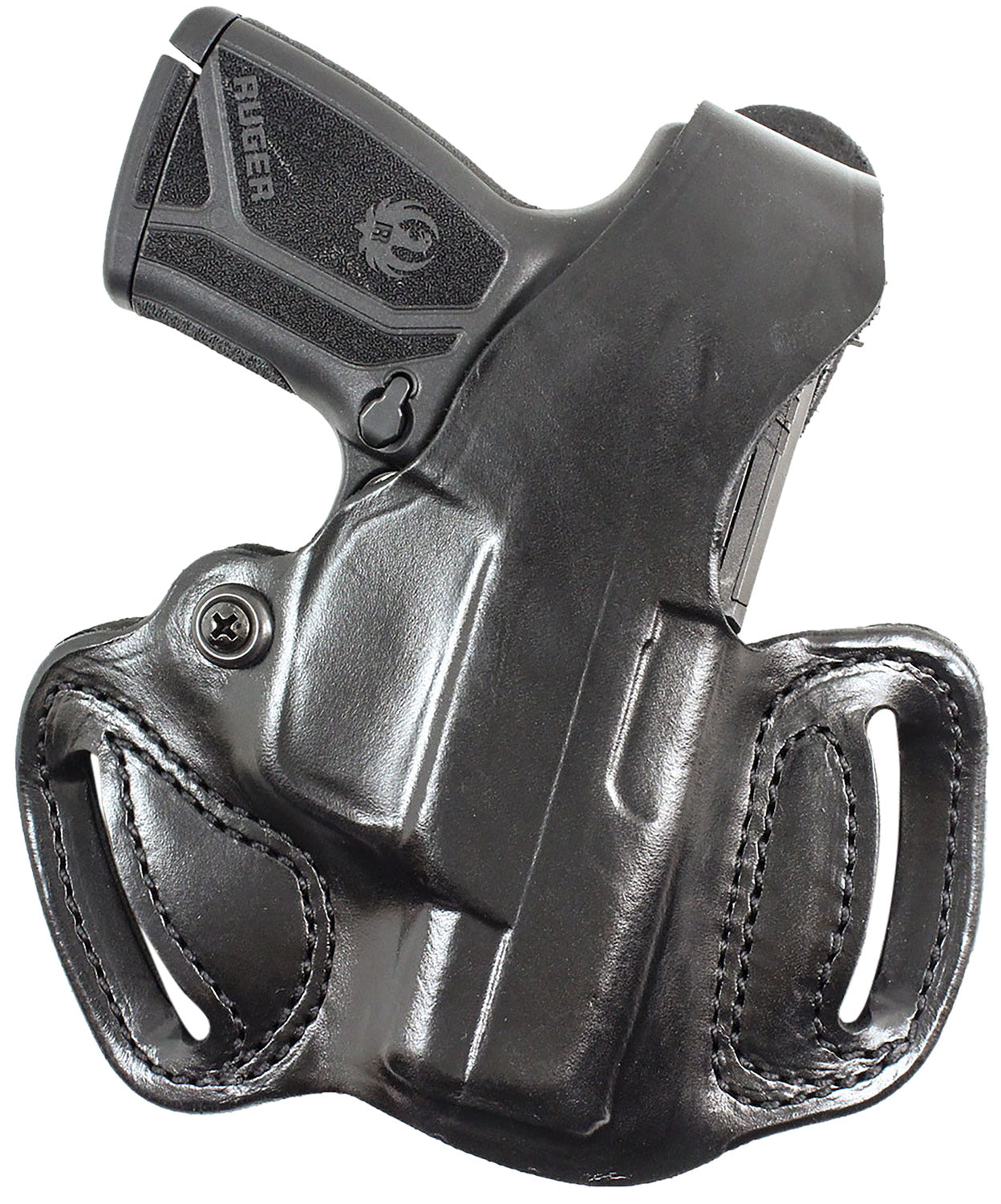 DeSantis Gunhide 085BAZ9Z0 Mini Slide Outside Waistband Black Leather Holster Kel-Tec PMR30 Right Hand