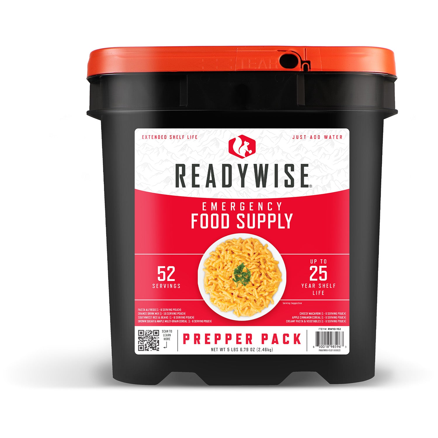 ReadyWise RW01152 Emergency Prepper Pack Freeze-Dried Entrees 52 Servings
