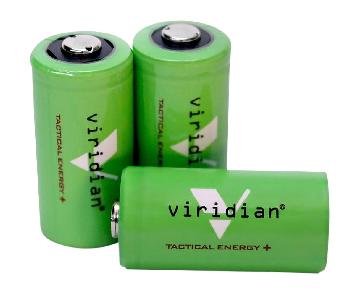 Viridian 3500006 CR123 Battery 3.0V 1750mAh Green for Tactical Lights and Lasers (3)