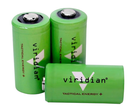 Viridian 3500006 CR123 Battery 3.0V 1750mAh Green for Tactical Lights and Lasers (3)
