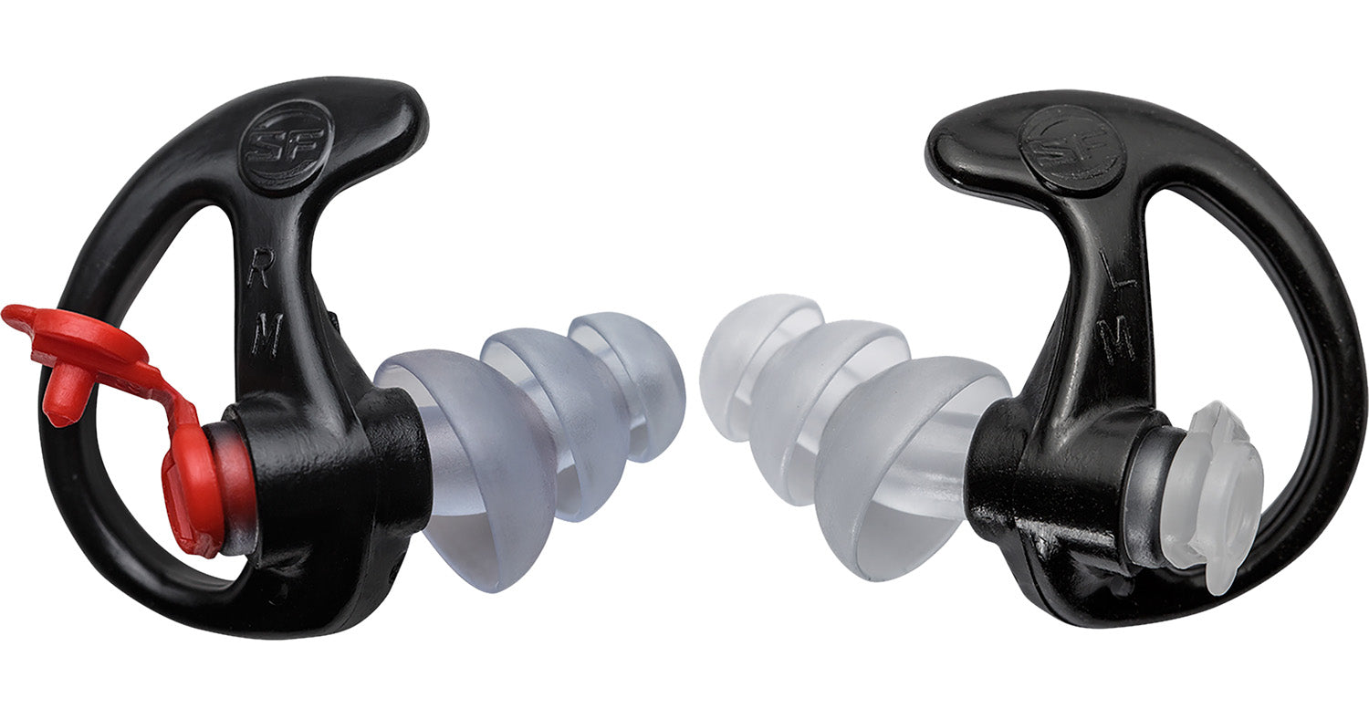 SureFire EP4BKMPR Sonic Defenders Plus Polymer 24 dB Flanged Earplugs Black Medium Adult