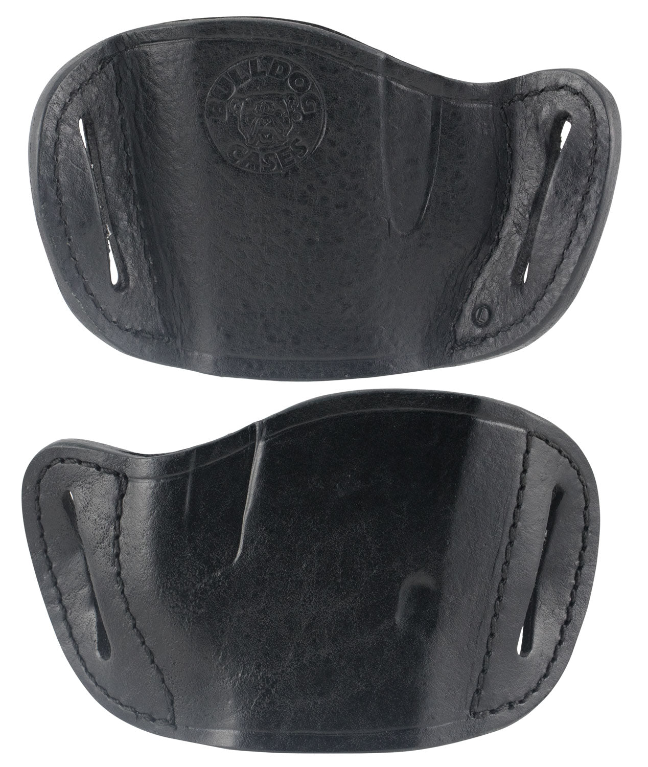 Bulldog MLBL OWB Black Leather Belt Slide Holster - Glock, Ruger P85, S&W M&P 40, Large Frame Autos Right Hand