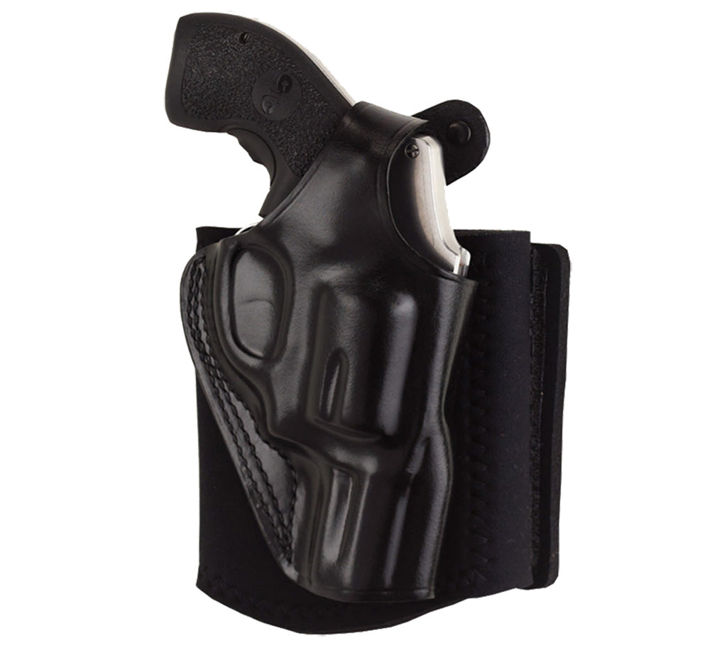 Galco Ankle Glove Size Black Leather Hook & Loop Ankle Holster for Sig P365/Glock 42, Right Hand