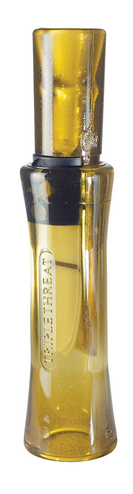 Duck Commander DC2011 Triple Threat Open Triple Reed Duck Call Yellow Polycarbonate