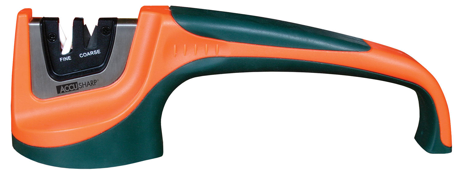 AccuSharp 039C Fine & Coarse Carbide/Ceramic Pull-Through Sharpener, Ergonomic Black/Orange Handle