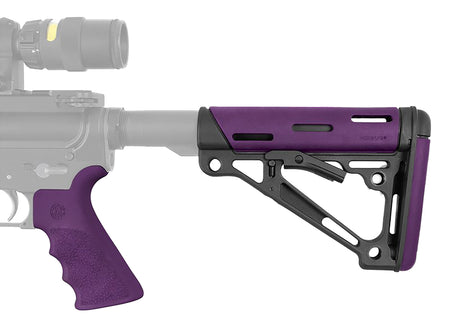 Hogue 15655 AR-15 M4 M16 Purple OverMolded Collapsible Stock 2-Piece Kit Commercial Tube