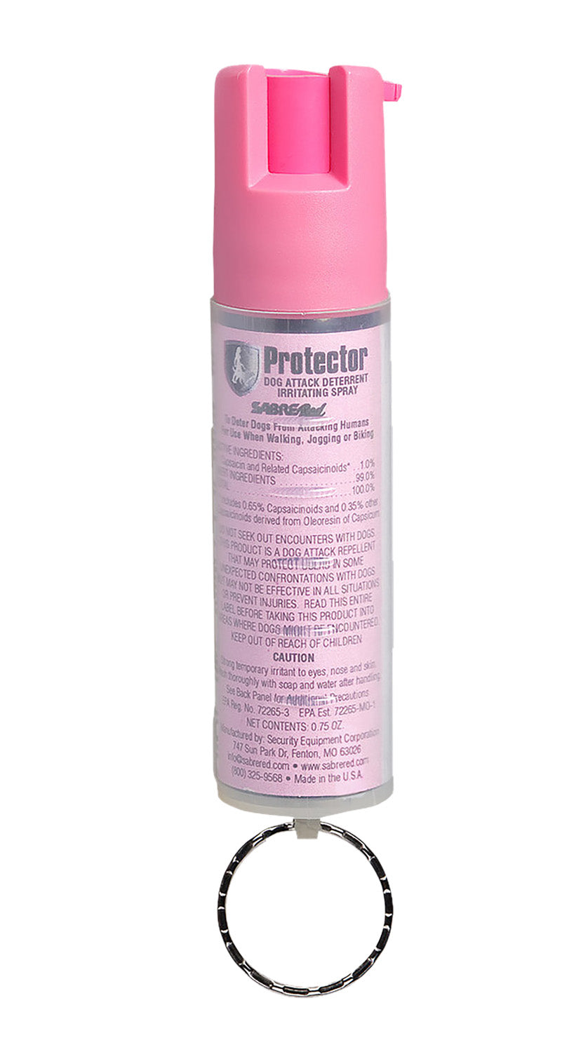 Sabre SRPNBCPKR02 Pink Canine Deterrent Spray Capsaicin 0.75 oz 12 ft Range Keyring