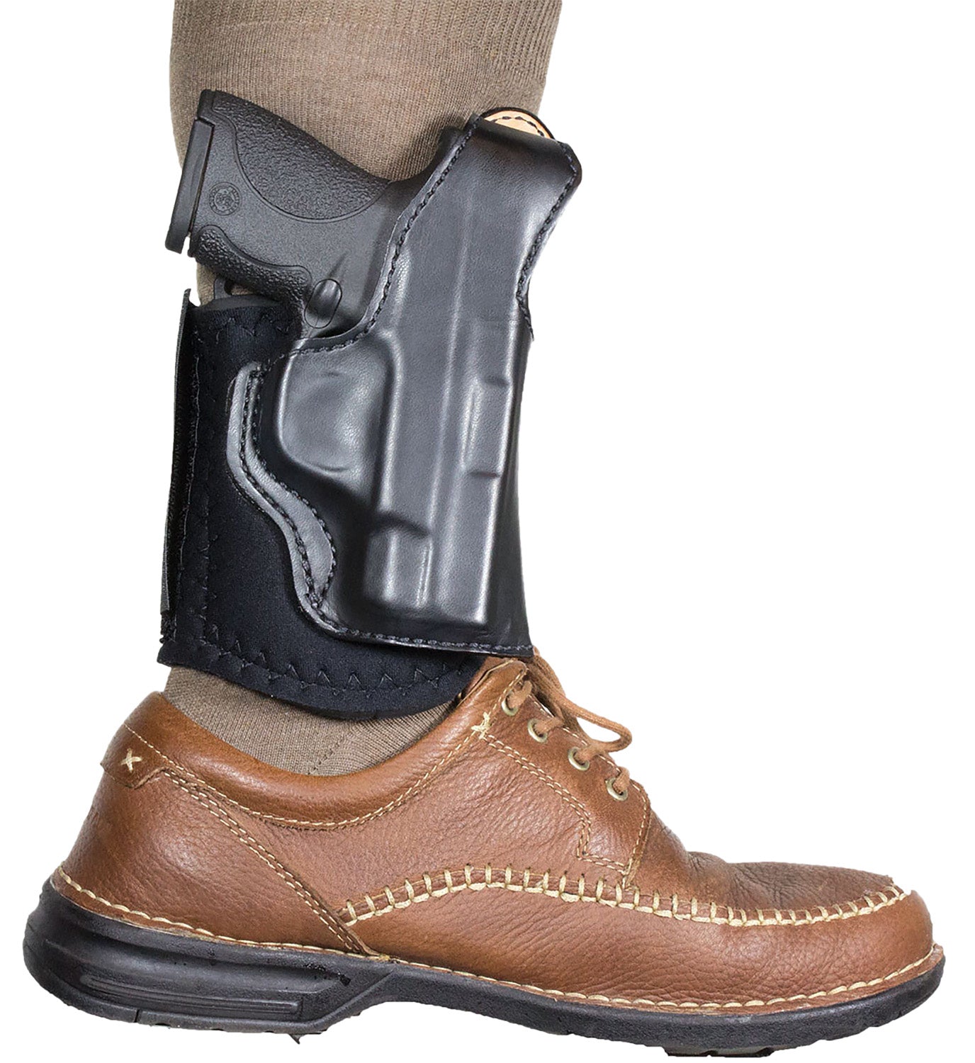 DeSantis Gunhide 014PCU7Z0 Die Hard Ankle Rig Leather Holster S&W Bodyguard 380 Right Hand