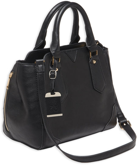 Bulldog BDP020 Leather Satchel Style Concealed Carry Purse with Holster Black for Small Autos & Revolvers