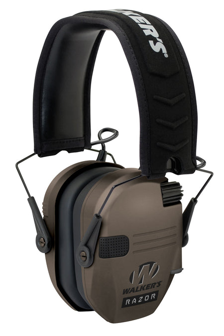 Walker's 23 dB Razor Slim Electronic Hearing Muff Over-the-Head Flat Dark Earth/Black Polymer