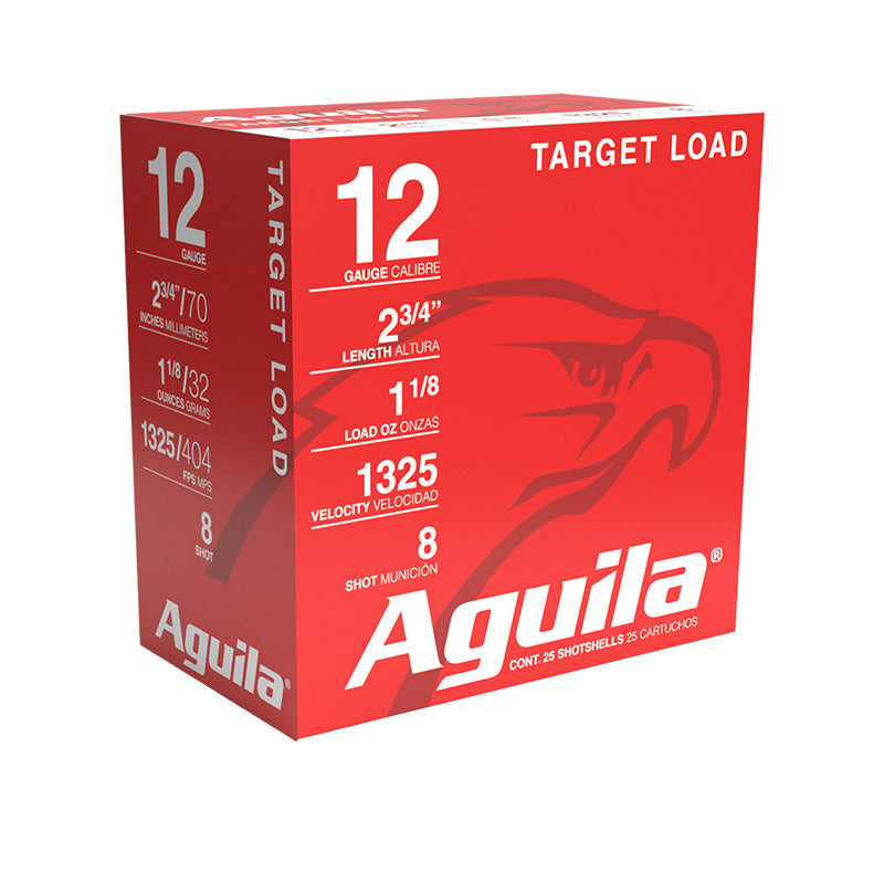 Aguila 12 Gauge Shotgun Ammo Competition Sporting Clays High Velocity 2.75 in 1-1/8 oz #8