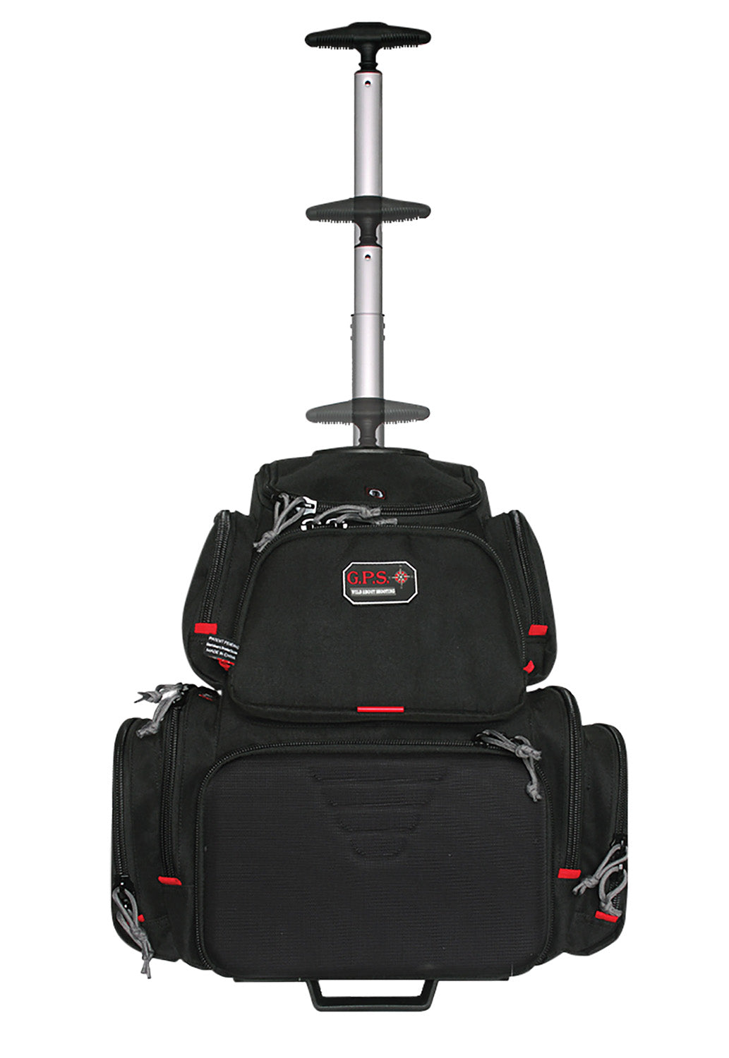 GPS 1711ROBP Black 600D Polyester Rolling Handgunner Backpack Visual ID 4 Handguns