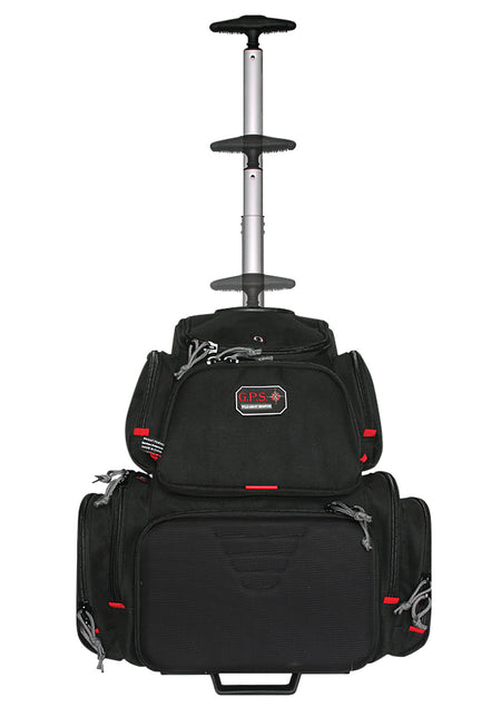 GPS 1711ROBP Black 600D Polyester Rolling Handgunner Backpack Visual ID 4 Handguns