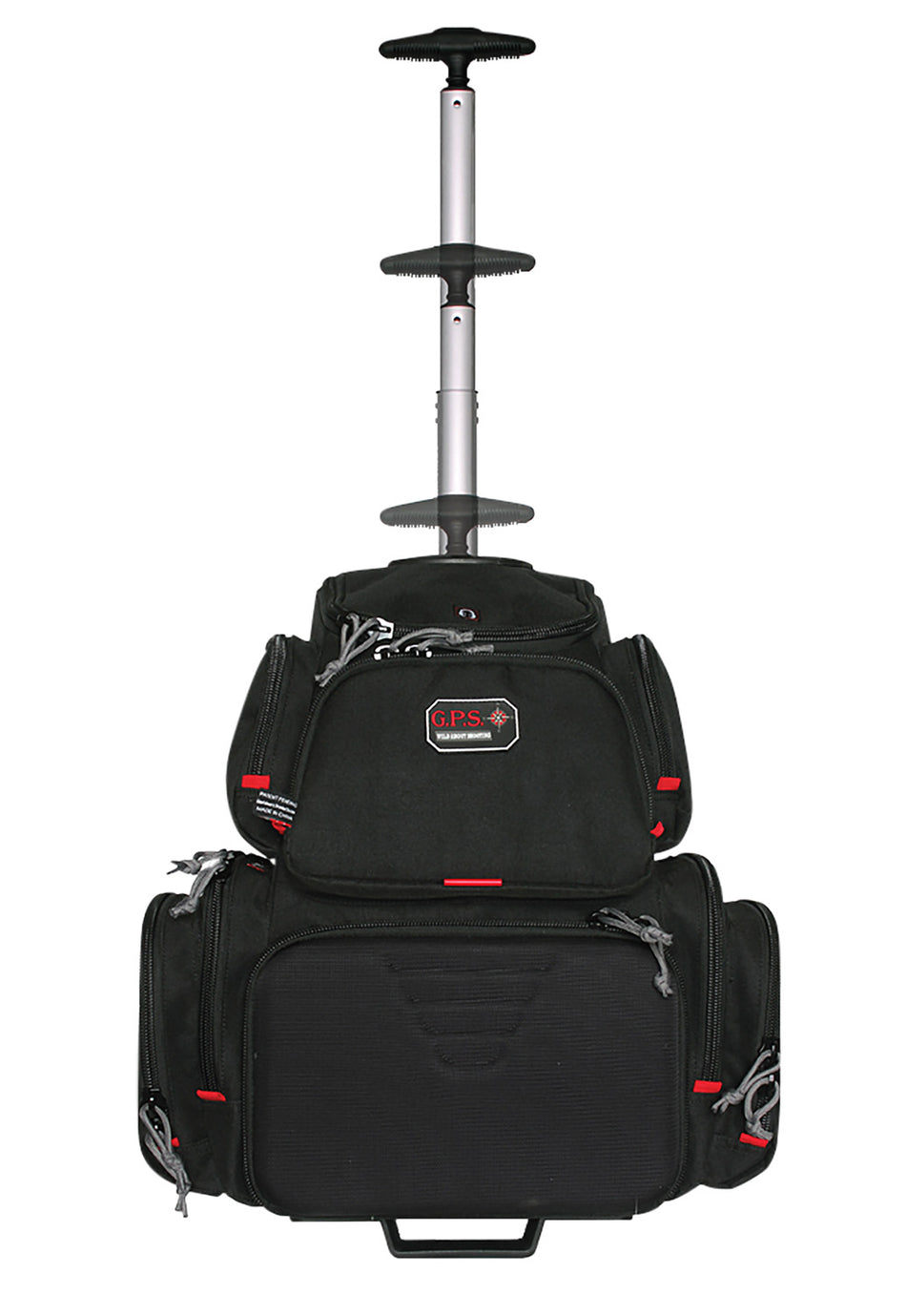 GPS 1711ROBP Black 600D Polyester Rolling Handgunner Backpack Visual ID 4 Handguns