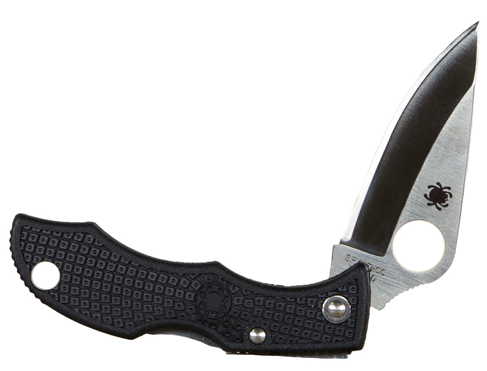 Spyderco LBK3 Ladybug 3 1.94" Folding Pocket Knife Plain VG-10 SS Blade Black Fiberglass Nylon Handle