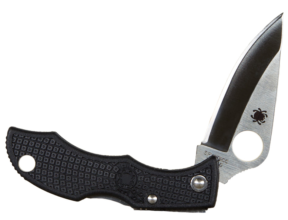 Spyderco LBK3 Ladybug 3 1.94" Folding Pocket Knife Plain VG-10 SS Blade Black Fiberglass Nylon Handle