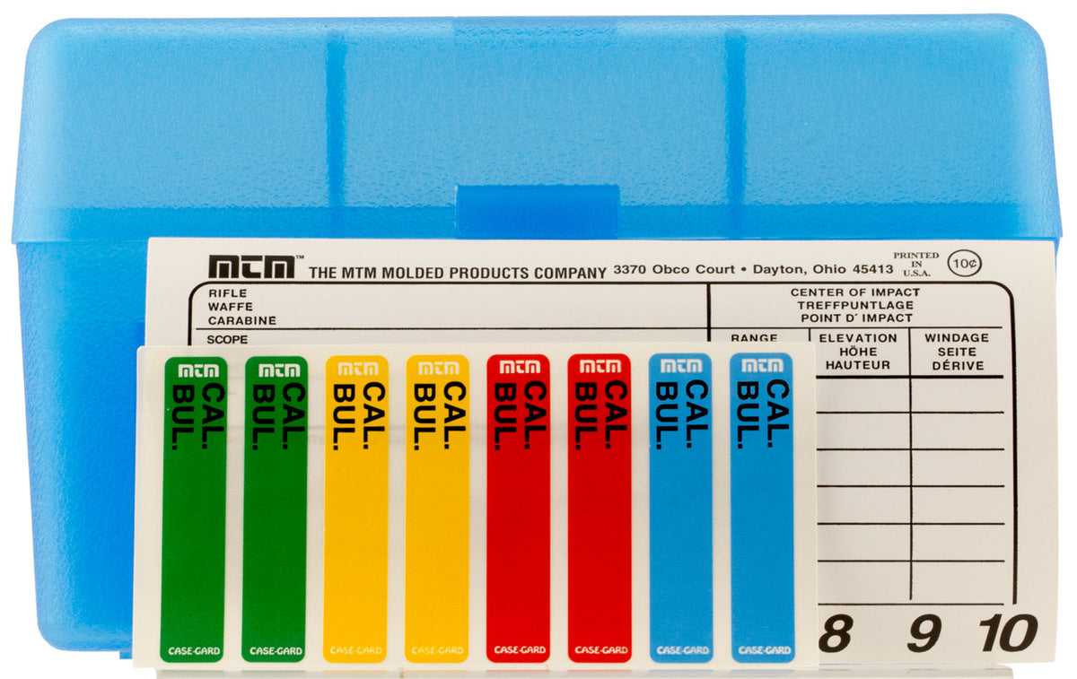 MTM Case-Gard R-50 Multi-Caliber 50 Round Clear Blue Ammo Box with Load Label