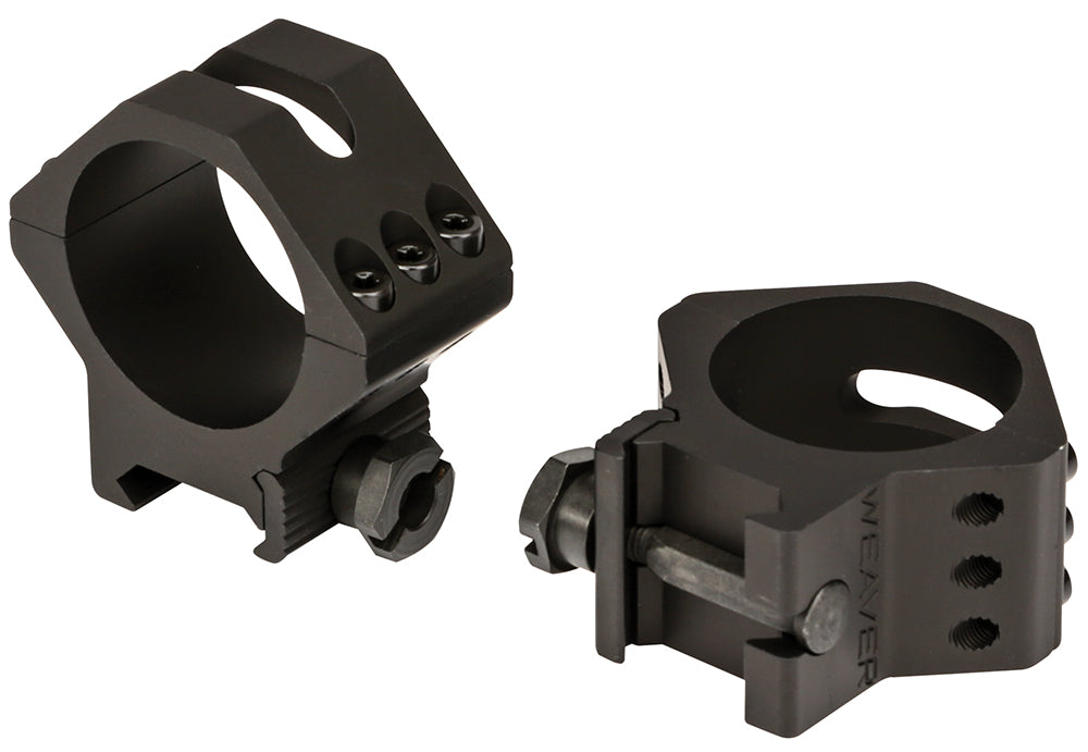 Weaver Six-Hole Picatinny Ring Set 99682 34mm Low Matte Black