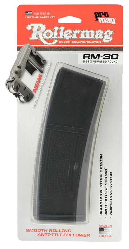 ProMag RM30 5.56x45mm 30rd AR-15 Magazine with Anti-Tilt Roller Follower Black Polymer