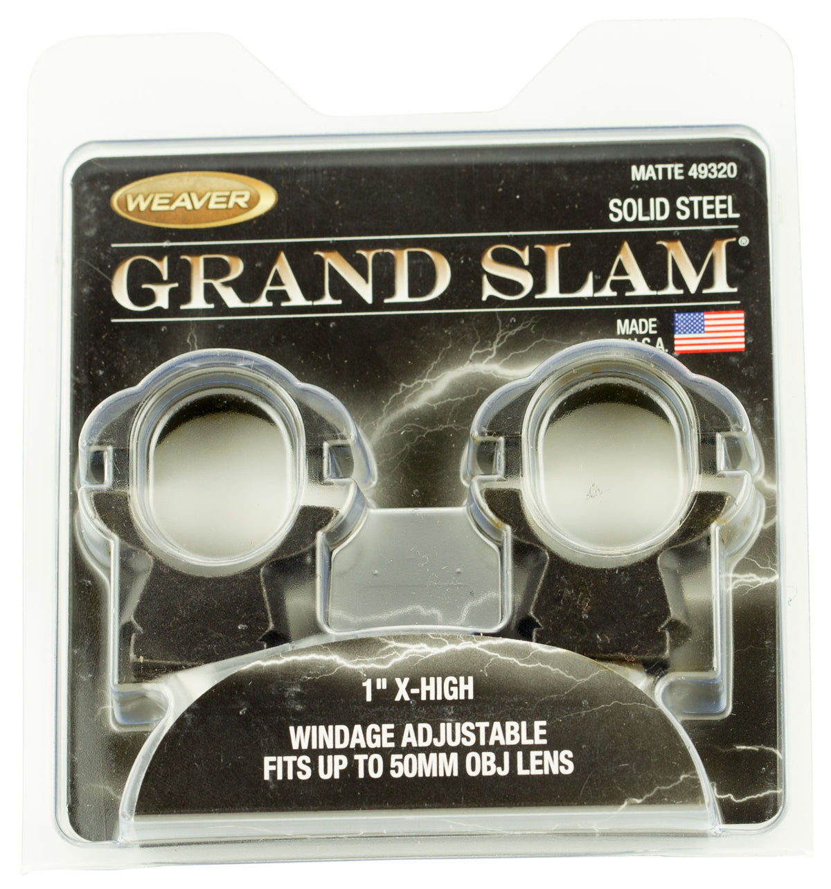 Weaver Mounts 49320 Grand Slam Rings 1" XH Windage Adjustable Matte Black