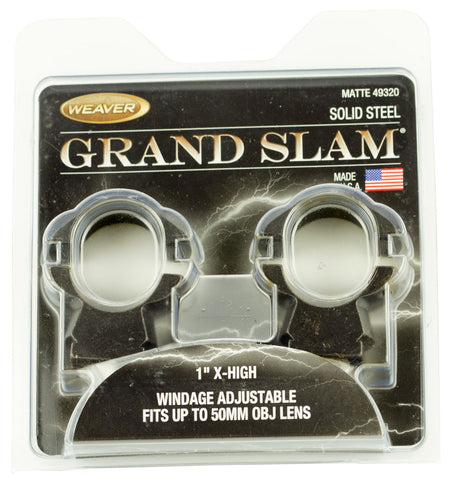 Weaver Mounts 49320 Grand Slam Rings 1" XH Windage Adjustable Matte Black