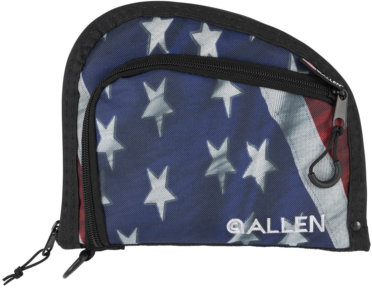 Allen Victory Auto Fit USA Flag Pistol Case with Storage Pocket and Soft Knit Lining 9x7"