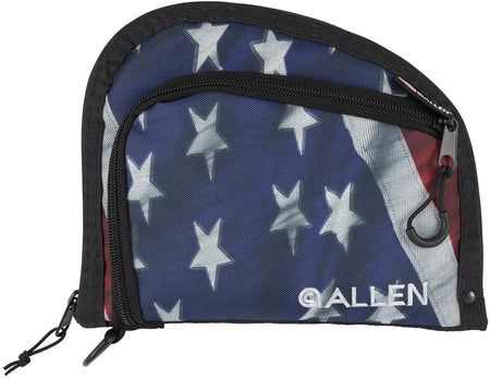 Allen Victory Auto Fit USA Flag Pistol Case with Storage Pocket and Soft Knit Lining 9x7"