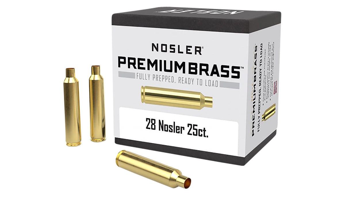Nosler 10150 Unprimed Premium Brass Cases 28 Nosler Rifle 25-Count