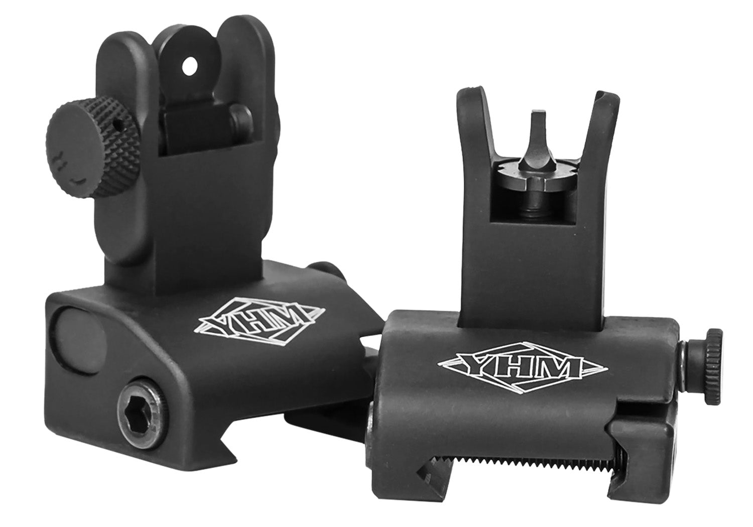 Yankee Hill Machine 5040 Q.D.S. Folding Iron Sight Set AR Platform Black Anodized