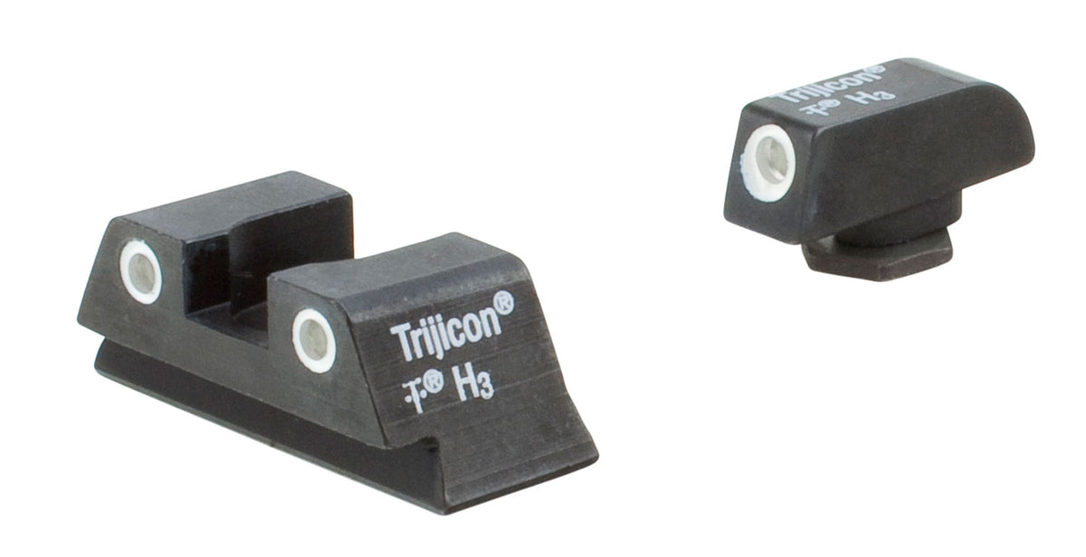 Trijicon Bright & Tough Night Sights Green Tritium White Outline Front & Rear for Glock 42/43 Small Frame