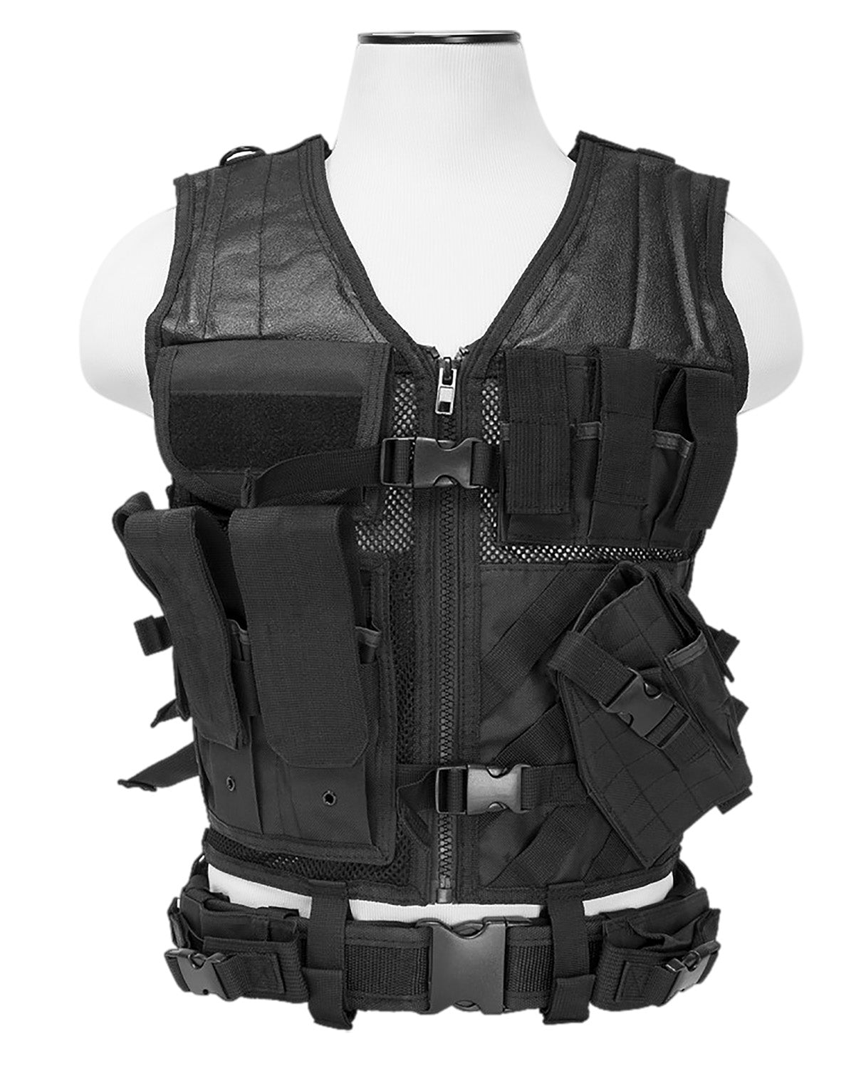 NcStar CTVL2916B Black Mesh Tactical Vest XL-XXL Heavy Duty Zipper