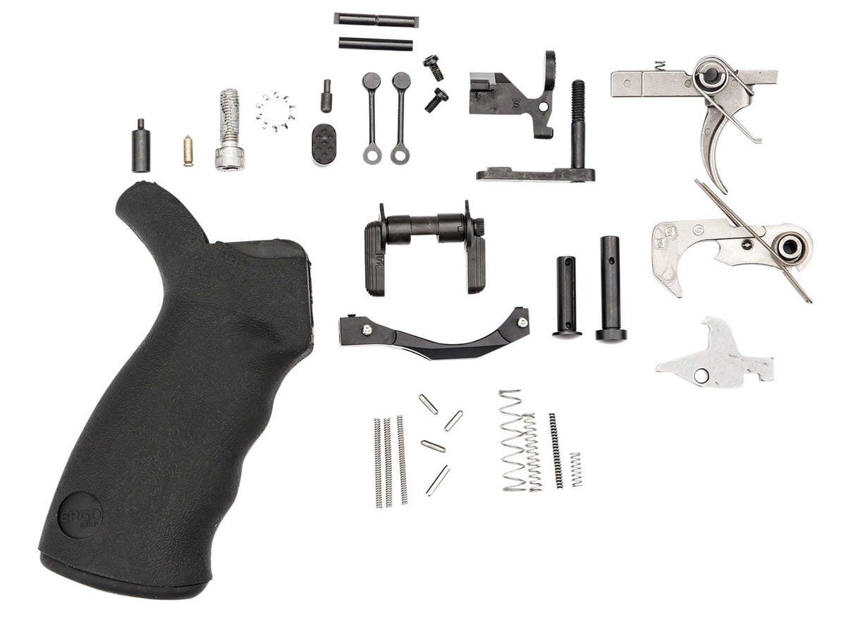 Spikes Tactical SLPK301 Black Enhanced AR Lower Parts Kit with Ambidextrous Safety and Ergo Grip