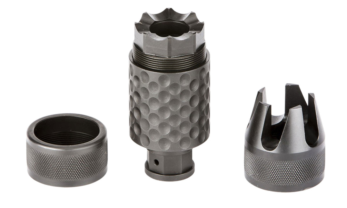 Spikes Tactical SAKB0200 Barking Spider 2 Muzzle Brake 30 Cal 4140 Chromoly Black Nitride 5/8-24