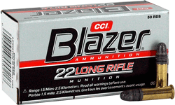 Blazer High Velocity Lead Round Nose 40 Grain .22 Long Rifle 1235 fps 076683000217
