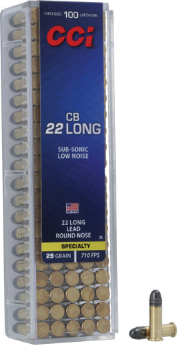 CCI Specialty CB CB Long Lead Round Nose 29 Grain .22 Long Rifle 710 fps 076683000385