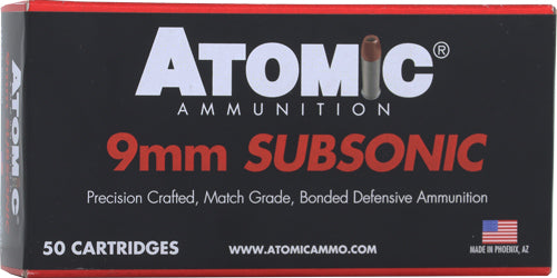 Atomic Subsonic Bonded Match Hollow Point 147 Grain 9mm Luger/Parabellum 900 fps 858767004386